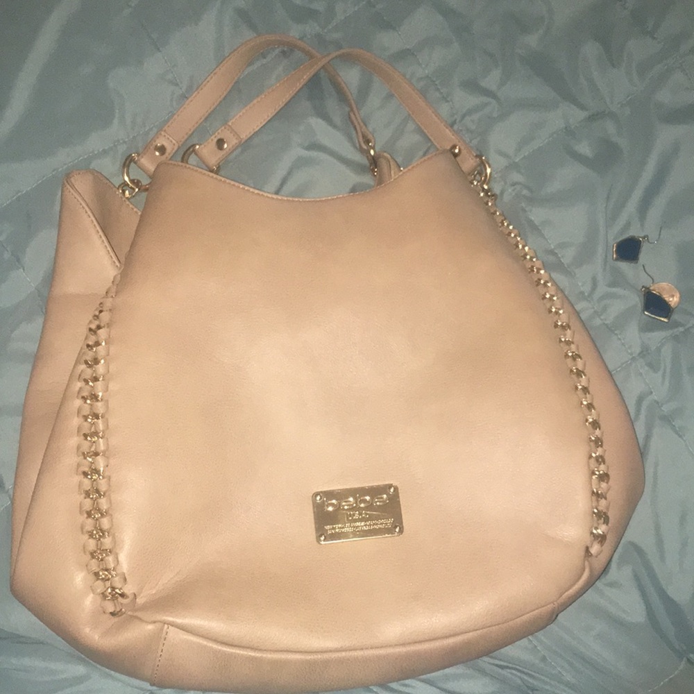 Bebe Collette triple entry faux leather hobo purse